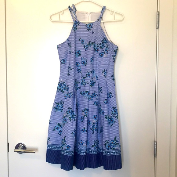 GUESS blue floral a-line sheath summer dress - Picture 2 of 9